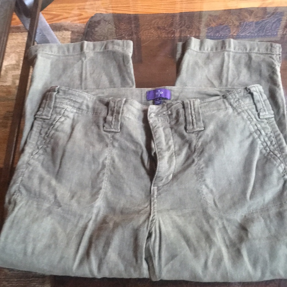 NYJD Linen cargos army green size 4